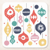 Retro-versieringen Kartonnen Onderzetters (Voorkant)