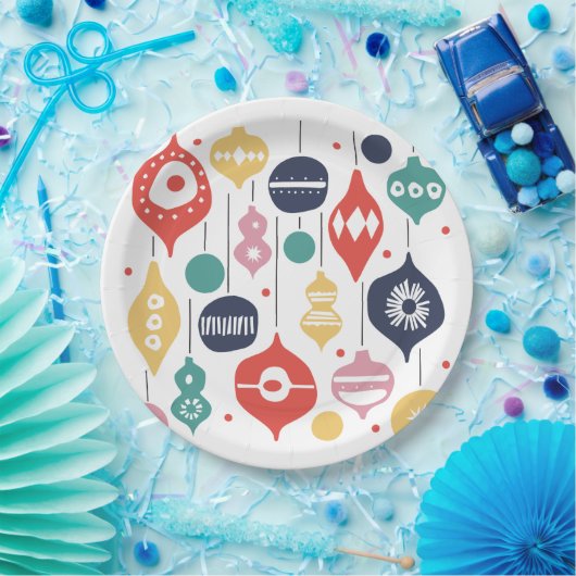 Retro-versieringen Papieren Bordje (Feest)