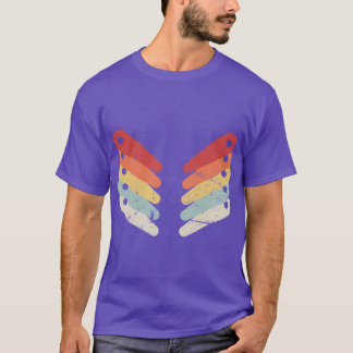 Retro versleten flipperknieën familie t-shirt