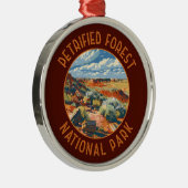 Retro Versteend Woud Nationaal Park verontrust Metalen Ornament (Rechts)