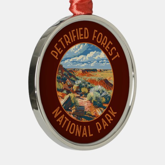 Retro Versteend Woud Nationaal Park verontrust Metalen Ornament (Rechts)