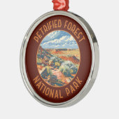 Retro Versteend Woud Nationaal Park verontrust Metalen Ornament (Links)