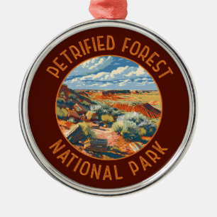Retro Versteend Woud Nationaal Park verontrust Metalen Ornament
