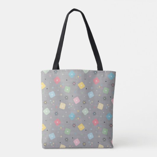 Retro verstrooide atoomsterren tote bag (Achterkant)