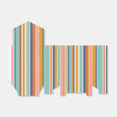 Retro verticaal oranje blauw en geel roze strepen bedankdoosjes (Uitgevouwen)