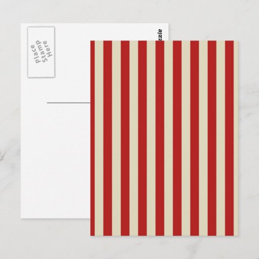 Retro  verticale PopCorn Klassieke Stripes Briefkaart (Voorkant / Achterkant)