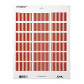 Retro  verticale PopCorn Klassieke Stripes Etiket (Full Sheet)