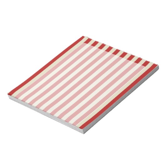 Retro  verticale PopCorn Klassieke Stripes Notitieblok (Linkerzijde)