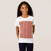 Retro  verticale PopCorn Klassieke Stripes T-shirt (Voorkant volledig)