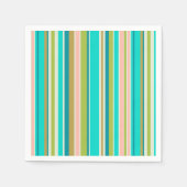 Retro verticale roze turquoise en perzik strepen servet (Voorkant)