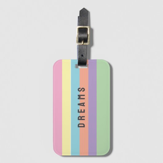 Retro Verticale strepen Dromen aangepaste naam Bagagelabel (Voorkant (verticaal))