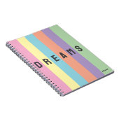Retro Verticale strepen Dromen aangepaste naam not Notitieboek (Rechterzijde)