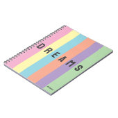 Retro Verticale strepen Dromen aangepaste naam not Notitieboek (Linkerzijde)