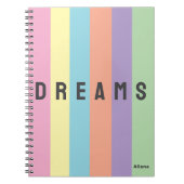 Retro Verticale strepen Dromen aangepaste naam not Notitieboek (Voorkant)