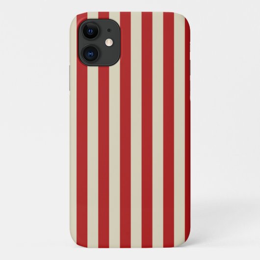 Retro verticale strepen in rood Case-Mate iPhone case (Achterkant)