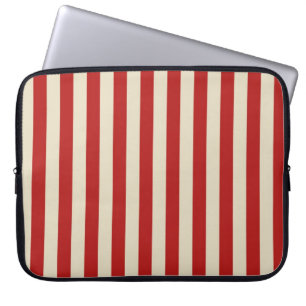 Retro verticale strepen in rood laptop sleeve