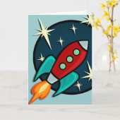 RETRO VERTICALE WENSKAART VAN HET SCHIP VAN DE KAART (Gele Bloem)