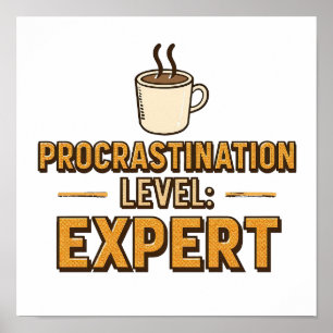 Retro "Vertraging Niveau Expert" Spreuk Poster