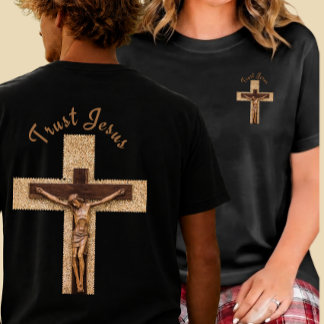 Retro "Vertrouw Jezus” Kerstmannen Vrouwen  T-shirt