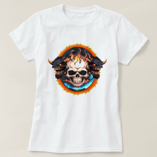 Retro  Vervaagd Comic Kleuren Demon Modern Art T-shirt (Design voorkant)