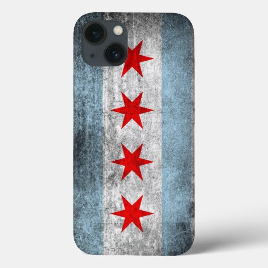 Retro vervaagde Chicago-vlag Case-Mate iPhone Case (Achterkant)