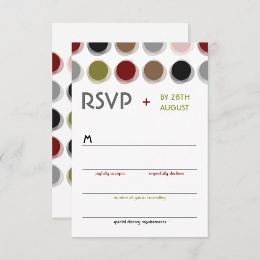 Retro Verwarde Huwelijk RSVP van de Kunst van Mod. (Voorkant / Achterkant)