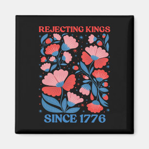 Retro Verwerpende Koningen Sinds 1776 Boho Bloemig Magneet