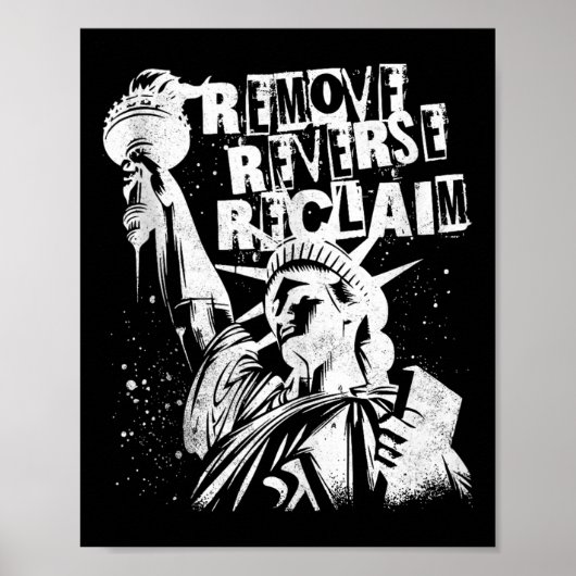 Retro Verwijder Reverse Reclaim Freedom Protest Ra Poster (Voorkant)
