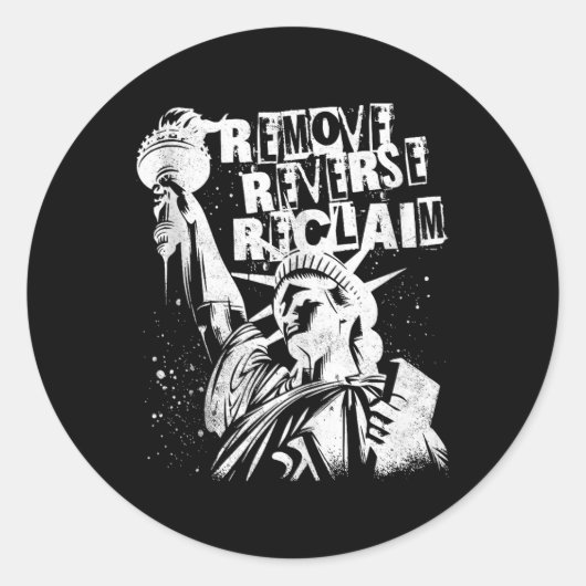 Retro Verwijder Reverse Reclaim Freedom Protest Ra Ronde Sticker (Voorkant)