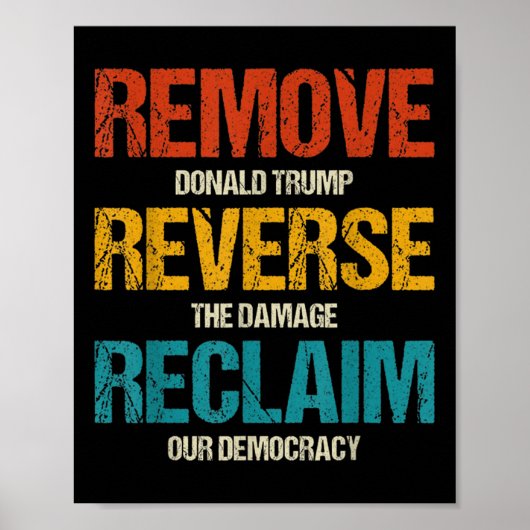 Retro Verwijder Reverse Reclaim Protest Poster (Voorkant)