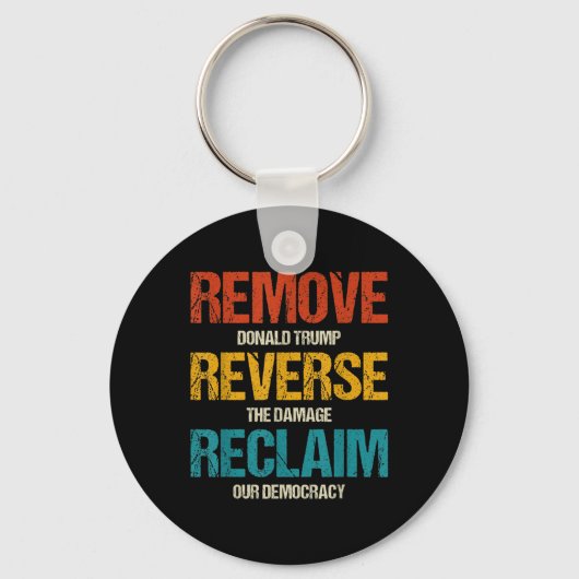  Retro Verwijder Reverse Reclaim Protest Sleutelhanger (Voorkant)