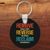  Retro Verwijder Reverse Reclaim Protest Sleutelhanger (Voorkant)