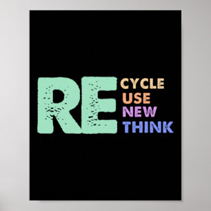 Retro Verwijderde meme Recyclen Hergebruik Herover Poster