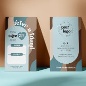 Retro Verwijs een vriend Groovy Logo Beauty Salon Aanbevelingskaartje