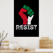 Retro Verzet tegen Palestijnse vuistvlag Vrijheid Poster (Keuken)