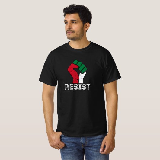 Retro Verzet tegen Palestijnse vuistvlag Vrijheid T-shirt (Voorkant volledig)