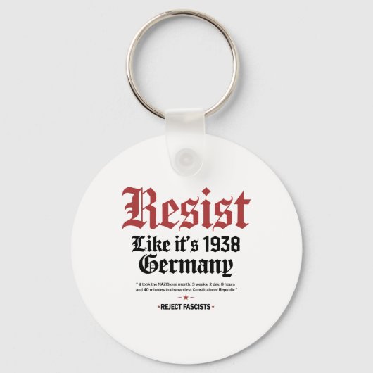 Retro verzet zich net als het Duitsland van 1938 Sleutelhanger (Voorkant)