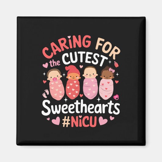 Retro Verzorging Van De Schattigste Liefjes Nicu V Magneet (Voorkant)