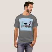 Retro Vespa Style 70s Disco Man Illustration vinta T-shirt (Voorkant volledig)