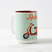 Retro Vespa Tweekleurige Koffiemok (Voorkant links)
