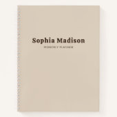 Retro Vet Eenvoudig Beige Bruin Notitieboek (Voorkant)