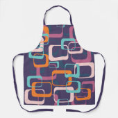 Retro  Vet Geometrische Paarse Blue Cooking Schort (Voorkant)