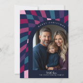 Retro vet geruite foto kerst Kaart (Voorkant)