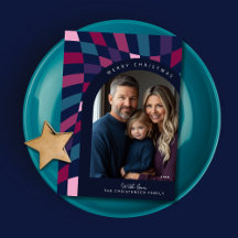 Retro vet geruite foto kerst Kaart