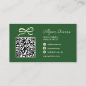 Retro Vet Groen Make-up Artiest QR Code Visitekaartje (Achterkant)