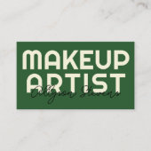 Retro Vet Groen Make-up Artiest QR Code Visitekaartje (Voorkant)
