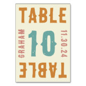 Retro Vet Helder Typografie Tafelnummerkaarten Kaart (Voorkant)