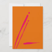 Retro Vet Neon Oranje Roze Abstracte Trouwdag Kaart (Achterkant)