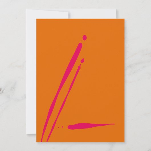 Retro Vet Neon Oranje Roze Abstracte Trouwdag Kaart (Achterkant)