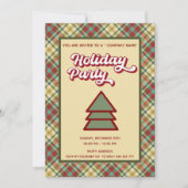 Retro vet plaid leuk bedrijfsfeest kaart (Voorkant)